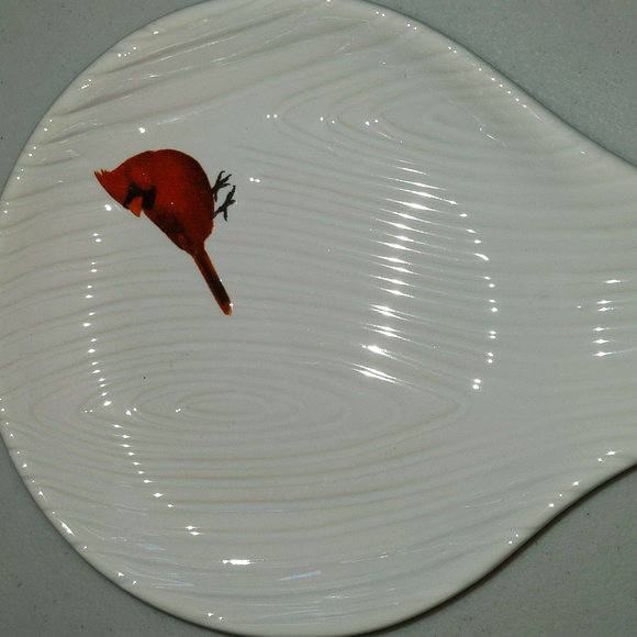 Temptations by Tara Seasonal Red Cardinal Bird Ceramic Kitchen Spoon Rest New - Picture 2 of 6